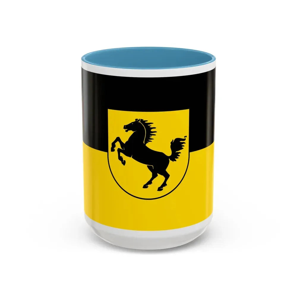 Flag of Stuttgart Germany - Accent Coffee Mug 15oz Light Blue - Go Mug Yourself