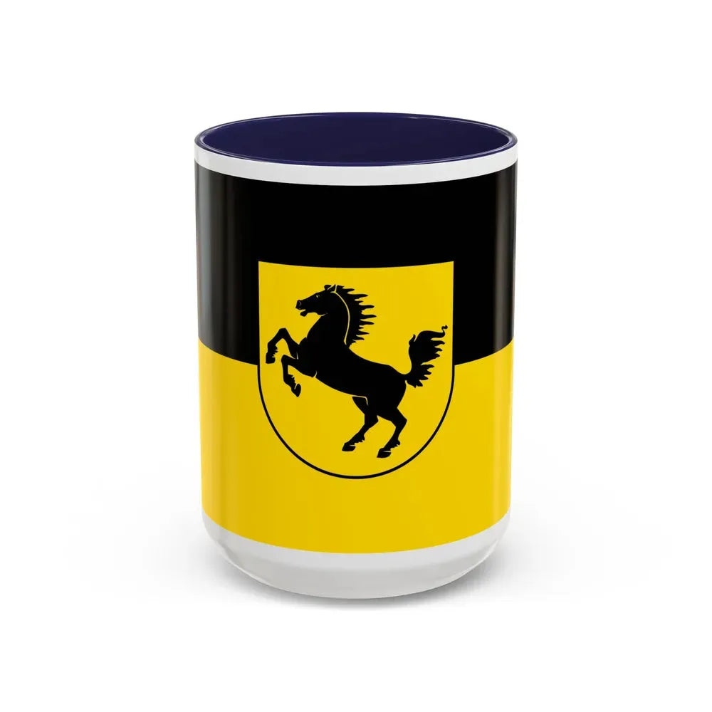 Flag of Stuttgart Germany - Accent Coffee Mug 15oz Navy - Go Mug Yourself