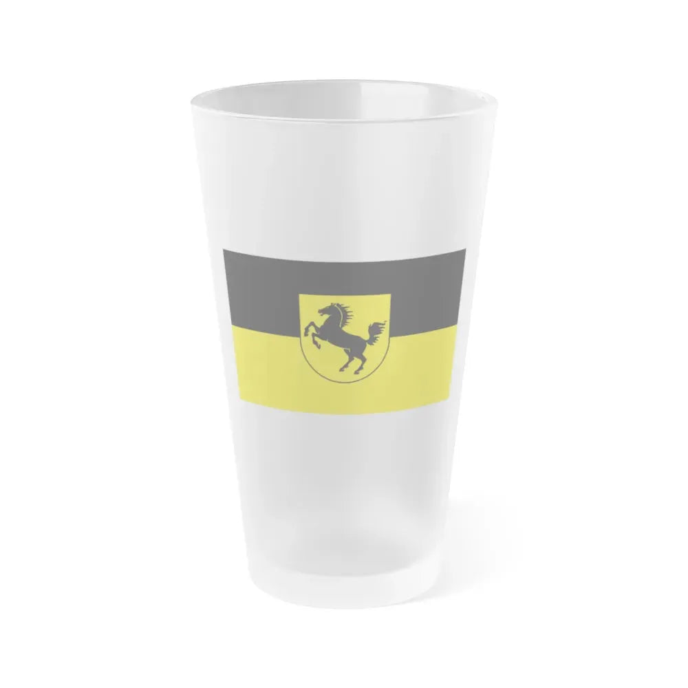 Flag of Stuttgart Germany - Frosted Pint Glass 16oz 16oz Frosted - Go Mug Yourself