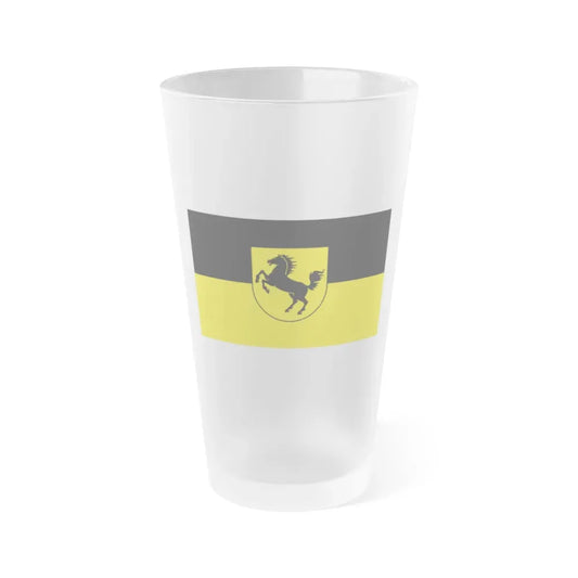 Flag of Stuttgart Germany - Frosted Pint Glass 16oz 16oz Frosted - Go Mug Yourself