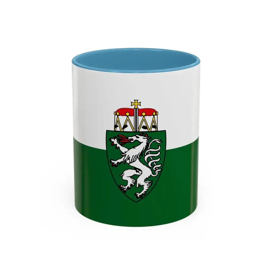 Flag of Styria Steiermark Austria - Accent Coffee Mug 11oz Light Blue - Go Mug Yourself