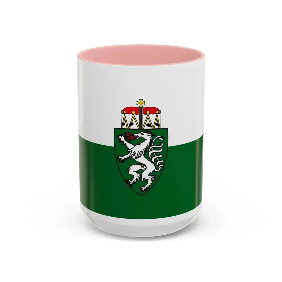 Flag of Styria Steiermark Austria - Accent Coffee Mug 15oz Pink - Go Mug Yourself