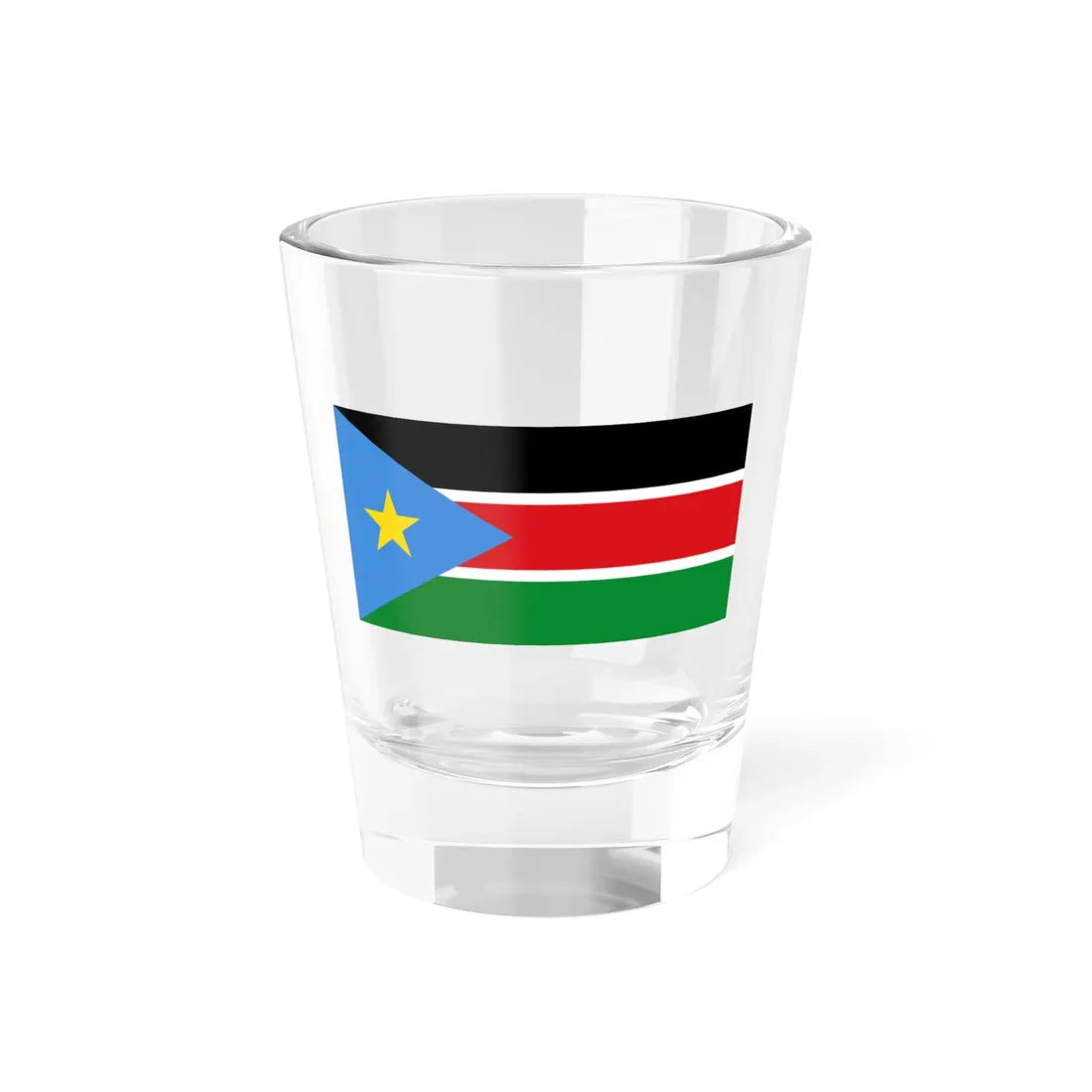 Flag of Sudan Peoples Liberation Movement Yellow Star (South Sudan) Shot Glass 1.5oz 1.5oz - Go Mug Yourself