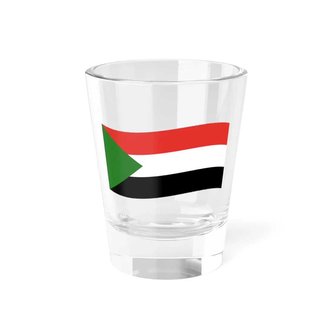 Flag of Sudan with waves (Sudan) Shot Glass 1.5oz 1.5oz - Go Mug Yourself