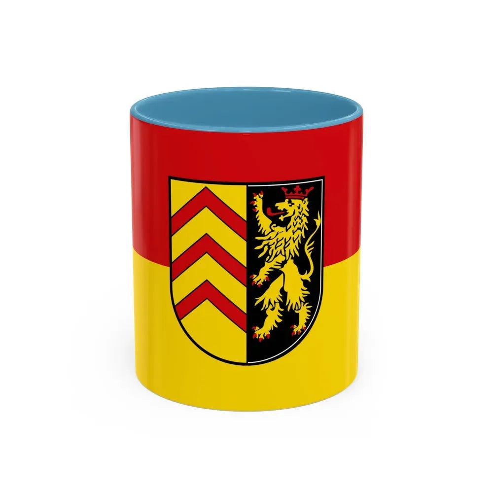 Flag of Suedwestpfalz Germany - Accent Coffee Mug 11oz Light Blue - Go Mug Yourself