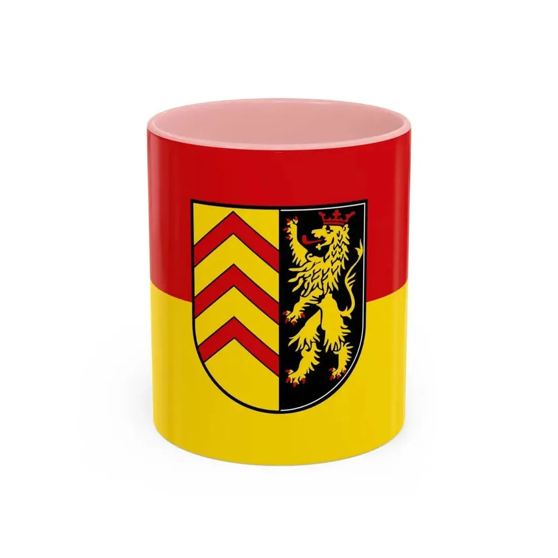 Flag of Suedwestpfalz Germany - Accent Coffee Mug 11oz Pink - Go Mug Yourself