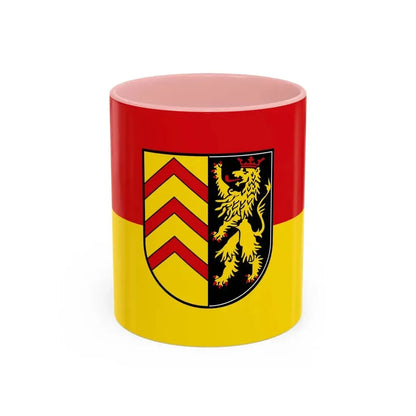 Flag of Suedwestpfalz Germany - Accent Coffee Mug 11oz Pink - Go Mug Yourself
