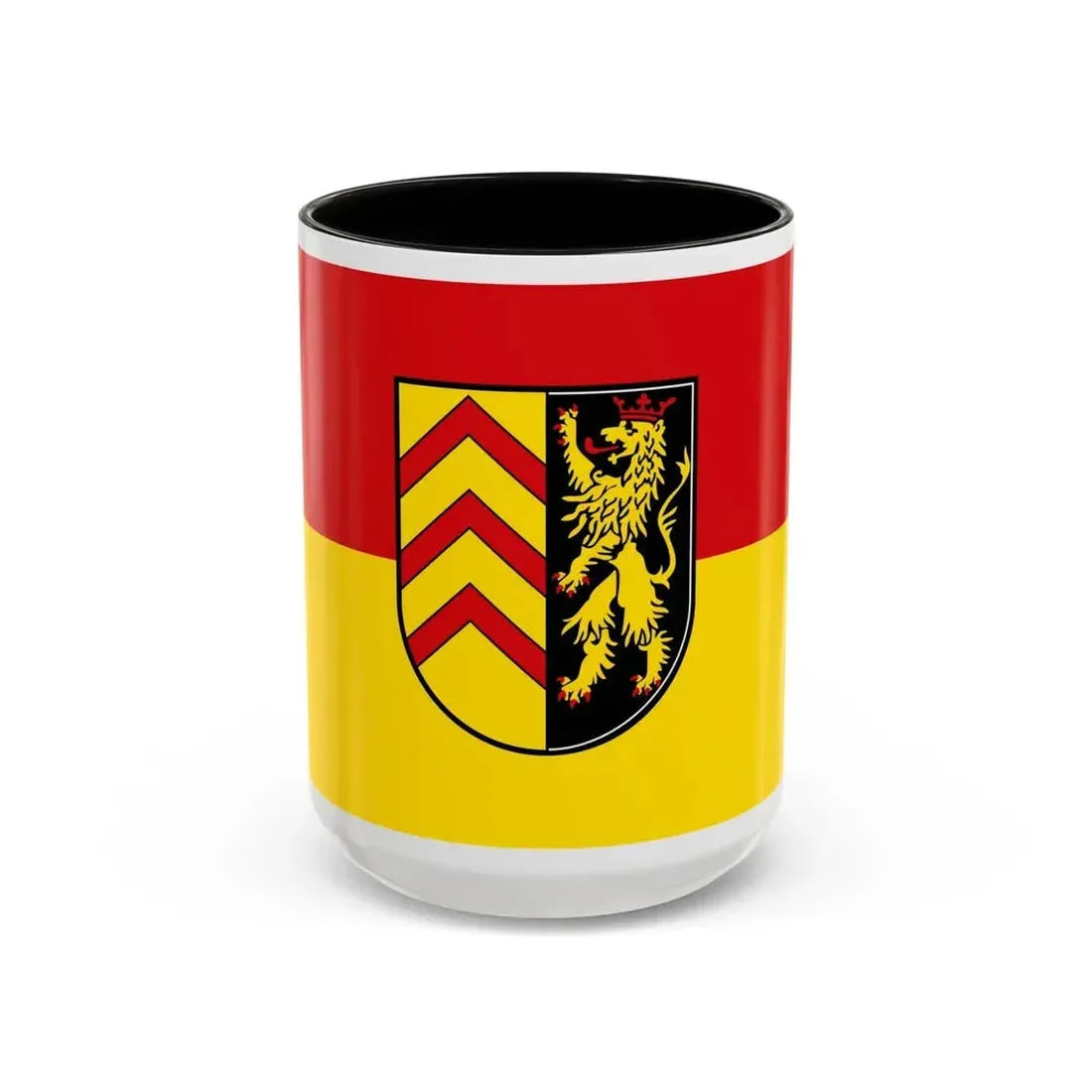 Flag of Suedwestpfalz Germany - Accent Coffee Mug 15oz Black - Go Mug Yourself