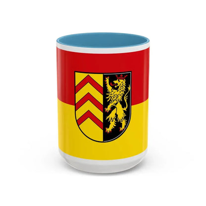 Flag of Suedwestpfalz Germany - Accent Coffee Mug 15oz Light Blue - Go Mug Yourself