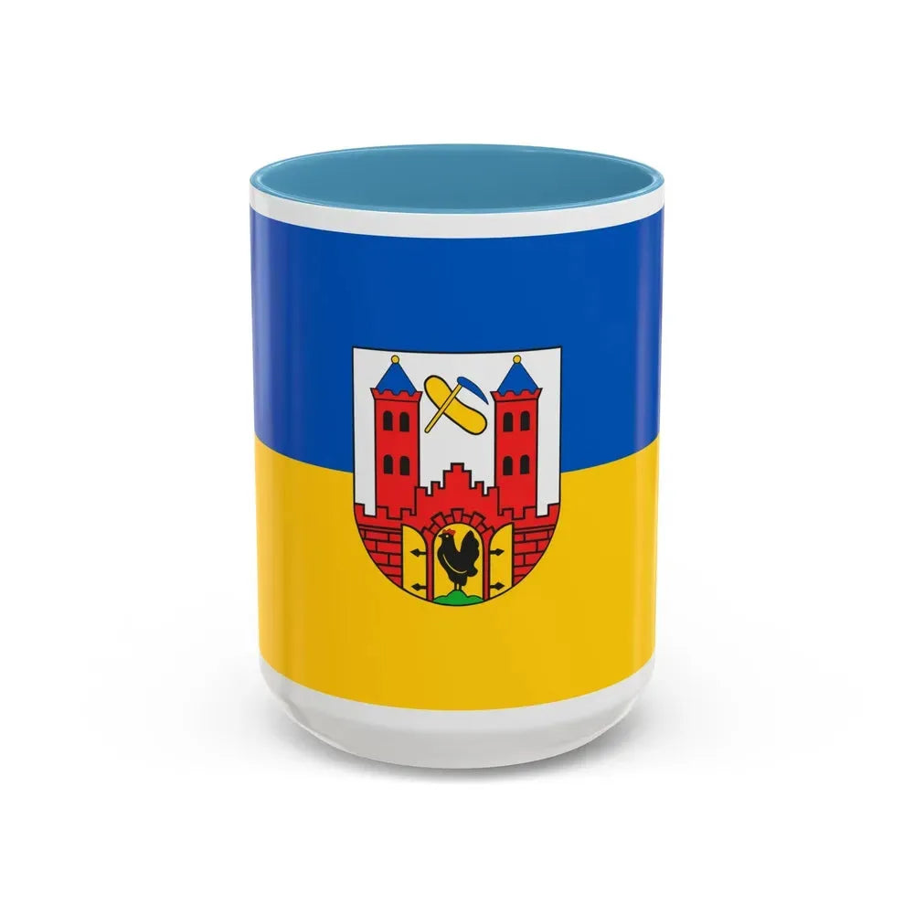 Flag of Suhl Germany - Accent Coffee Mug 15oz Light Blue - Go Mug Yourself