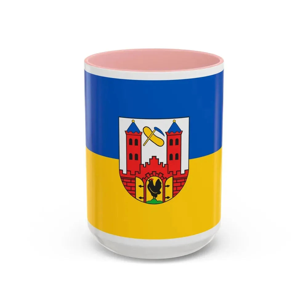 Flag of Suhl Germany - Accent Coffee Mug 15oz Pink - Go Mug Yourself