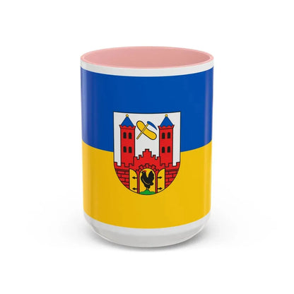 Flag of Suhl Germany - Accent Coffee Mug 15oz Pink - Go Mug Yourself