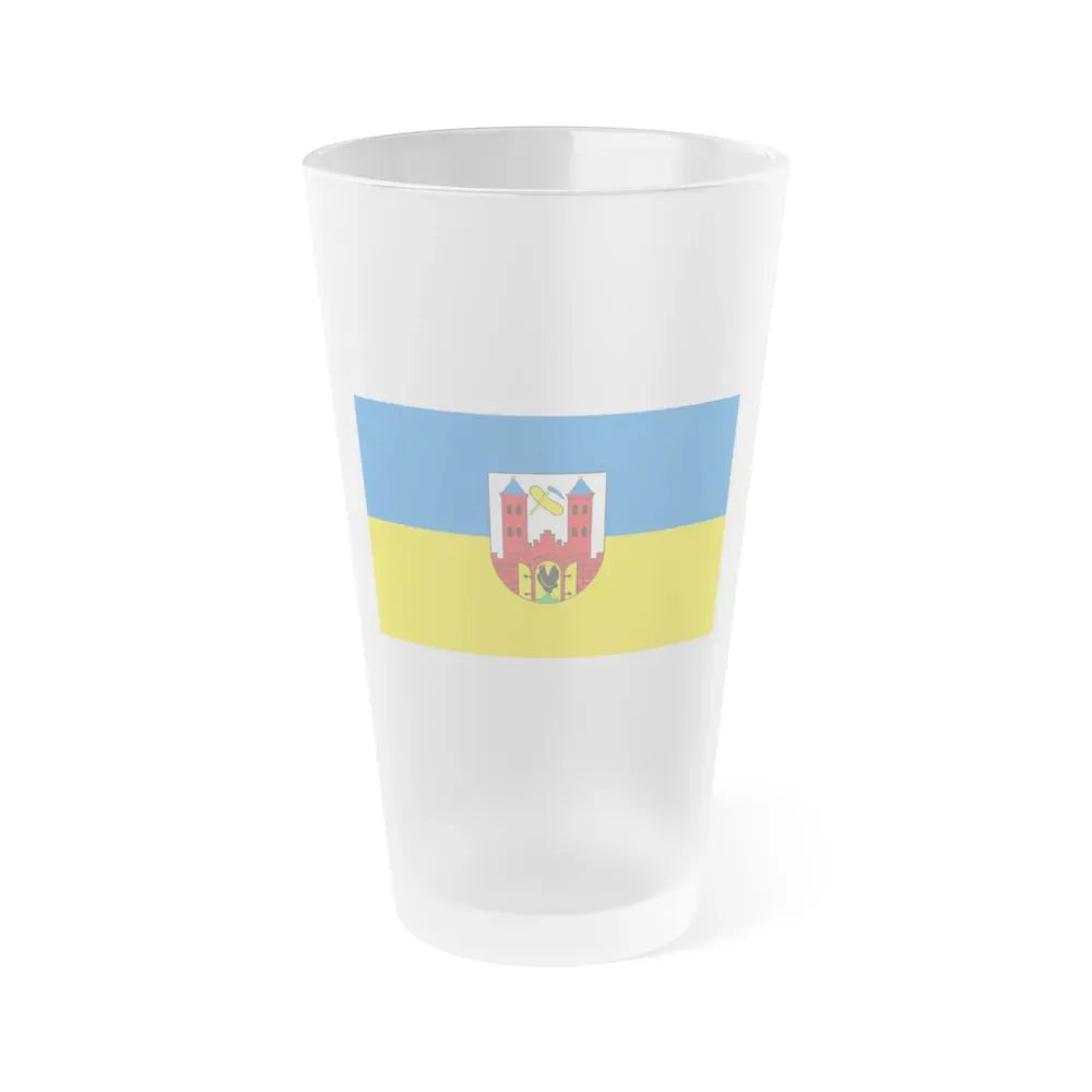 Flag of Suhl Germany - Frosted Pint Glass 16oz 16oz Frosted - Go Mug Yourself