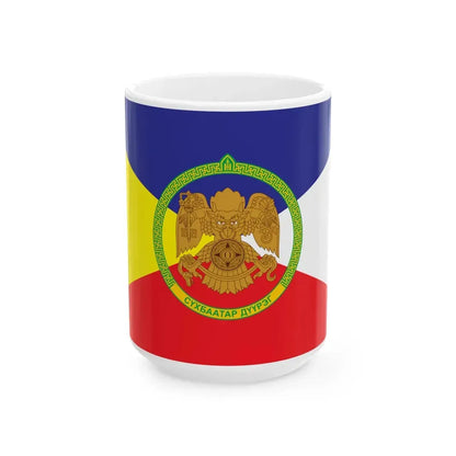 Flag of Sukhbaatar district Ulaanbaatar (Mongolia) White Coffee Mug 15oz - Go Mug Yourself