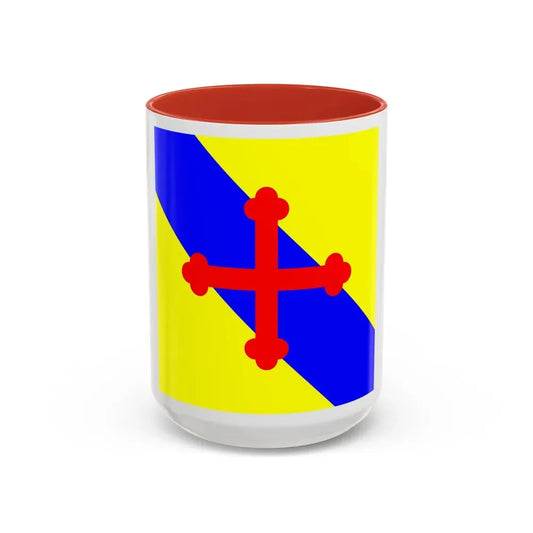 Flag of Sullens Switzerland - Accent Coffee Mug 15oz Red - Go Mug Yourself