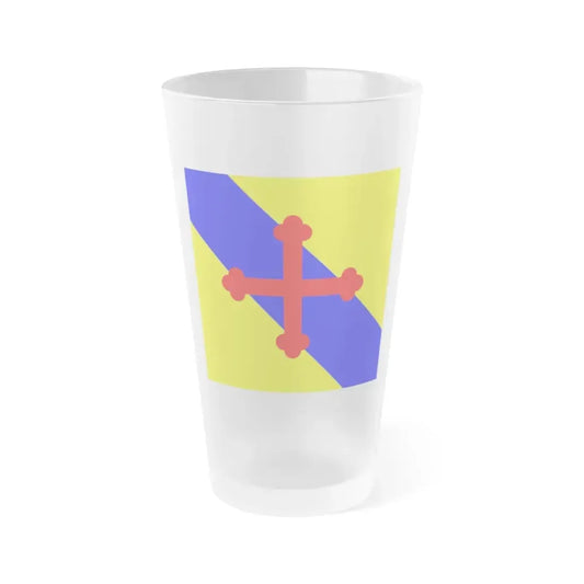 Flag of Sullens Switzerland - Frosted Pint Glass 16oz 16oz Frosted - Go Mug Yourself