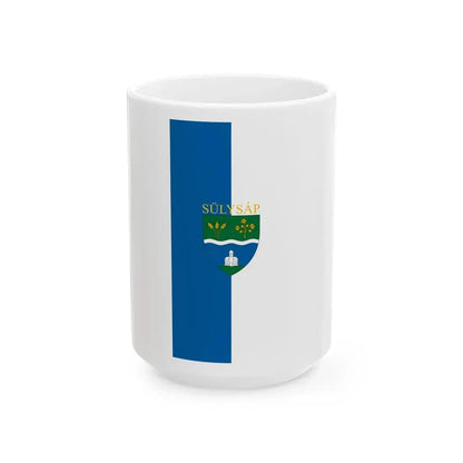 Flag of Sulysap vertical (Hungary) White Coffee Mug 15oz - Go Mug Yourself