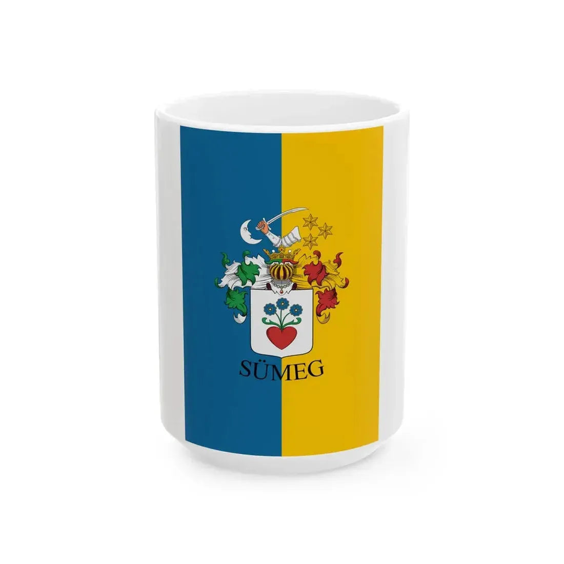 Flag of Sumeg (Hungary) White Coffee Mug 15oz - Go Mug Yourself