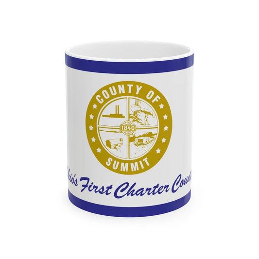 Flag of Summit County Ohio (United States) White Coffee Mug 11oz - Go Mug Yourself