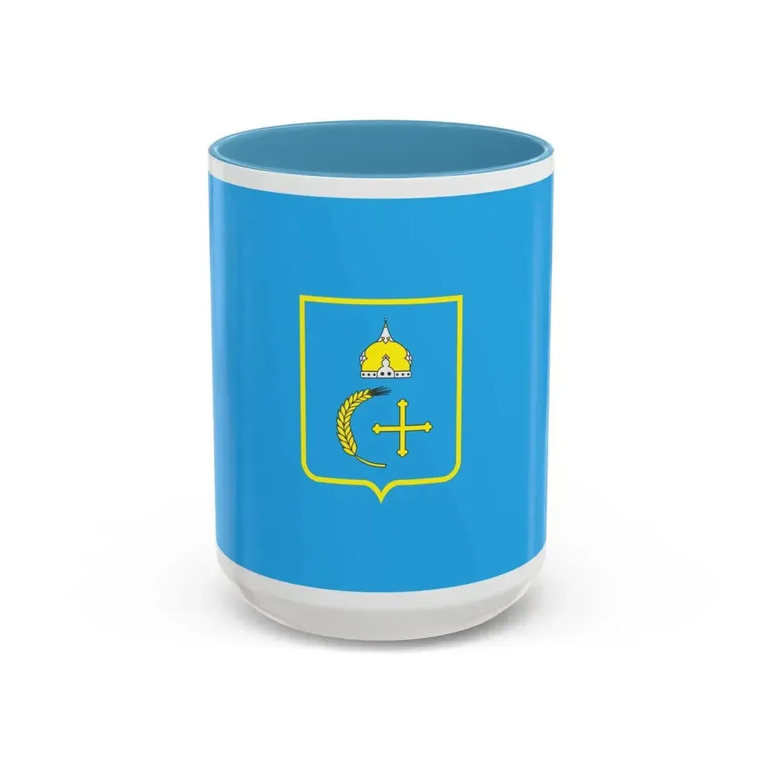 Flag of Sumy Oblast Ukraine - Accent Coffee Mug 15oz Light Blue - Go Mug Yourself