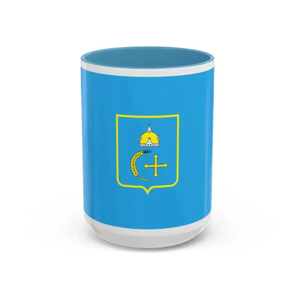 Flag of Sumy Oblast Ukraine - Accent Coffee Mug 15oz Light Blue - Go Mug Yourself