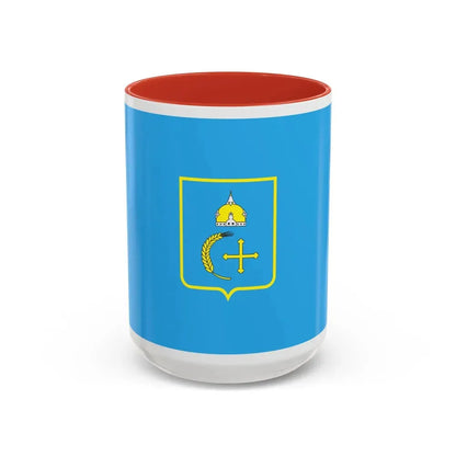 Flag of Sumy Oblast Ukraine - Accent Coffee Mug 15oz Red - Go Mug Yourself
