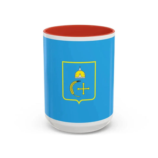 Flag of Sumy Oblast Ukraine - Accent Coffee Mug 15oz Red - Go Mug Yourself
