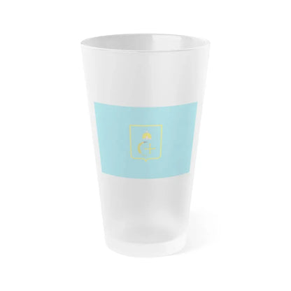 Flag of Sumy Oblast Ukraine - Frosted Pint Glass 16oz 16oz Frosted - Go Mug Yourself