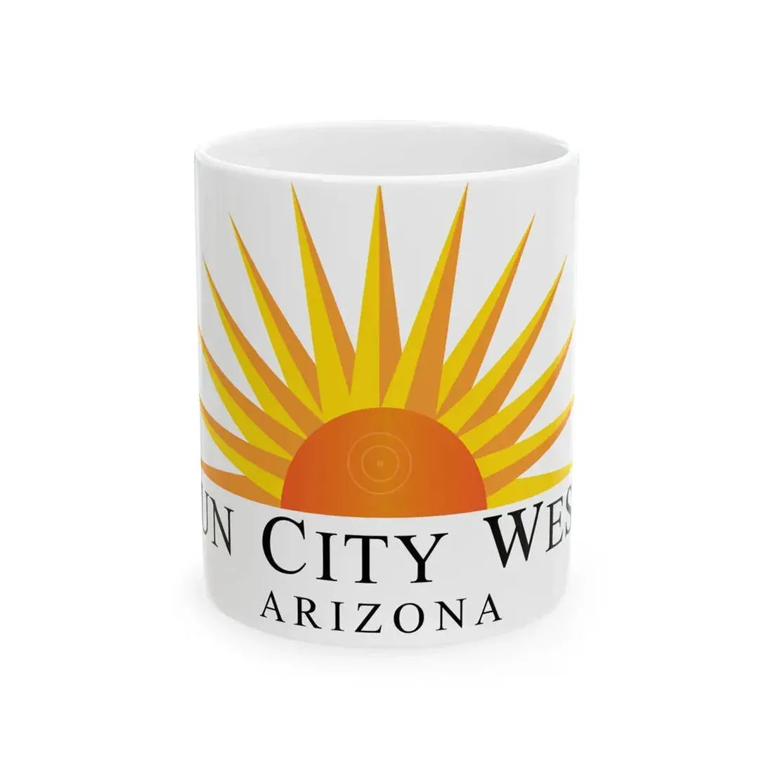 Flag of Sun City West Arizona (United States) White Coffee Mug 11oz - Go Mug Yourself