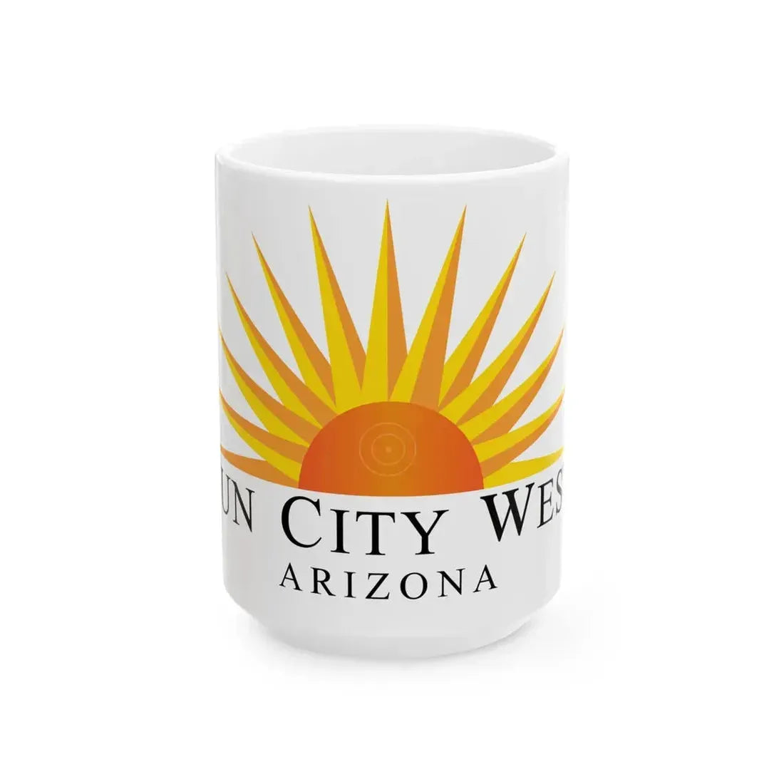 Flag of Sun City West Arizona (United States) White Coffee Mug 15oz - Go Mug Yourself
