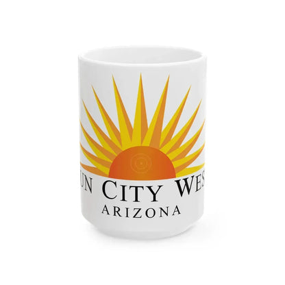 Flag of Sun City West Arizona (United States) White Coffee Mug 15oz - Go Mug Yourself