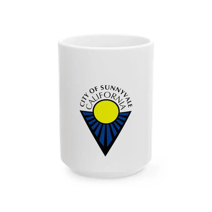 Flag of Sunnyvale California (United States) White Coffee Mug 15oz - Go Mug Yourself