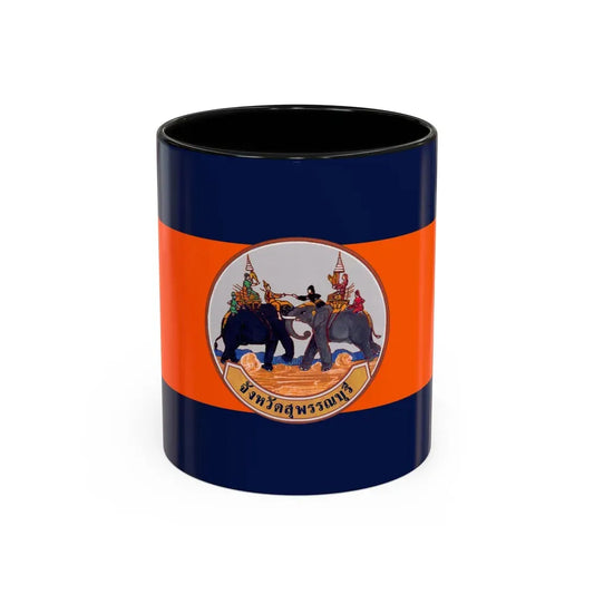 Flag of Suphan Buri Province Thailand - Accent Coffee Mug 11oz Black - Go Mug Yourself