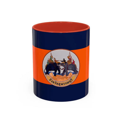 Flag of Suphan Buri Province Thailand - Accent Coffee Mug 11oz Red - Go Mug Yourself