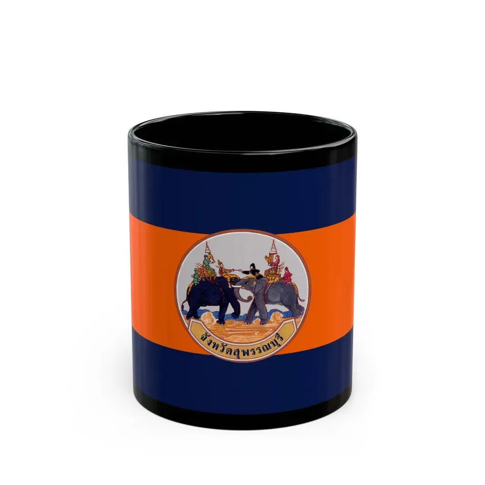 Flag of Suphan Buri Province Thailand - Black Coffee Mug 11oz - Go Mug Yourself