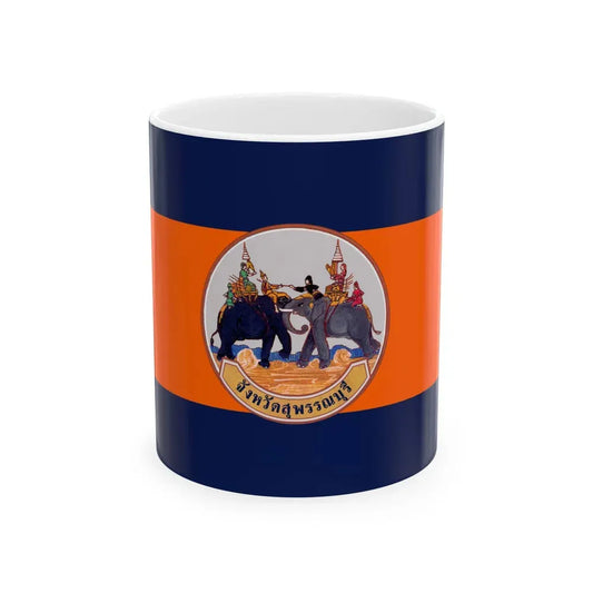 Flag of Suphan Buri Province Thailand - White Coffee Mug 11oz - Go Mug Yourself