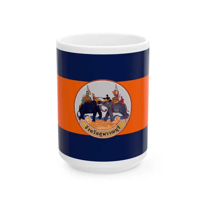 Flag of Suphan Buri Province Thailand - White Coffee Mug 15oz - Go Mug Yourself
