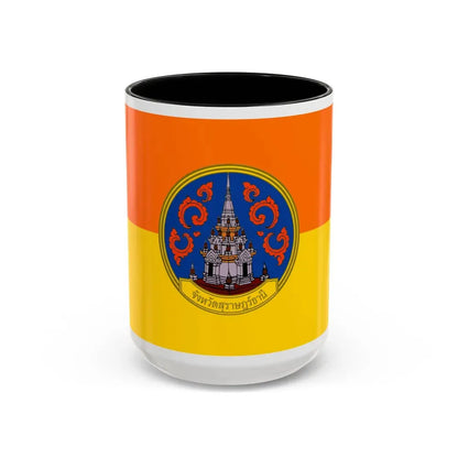 Flag of Surat Thani Province Thailand - Accent Coffee Mug 15oz Black - Go Mug Yourself