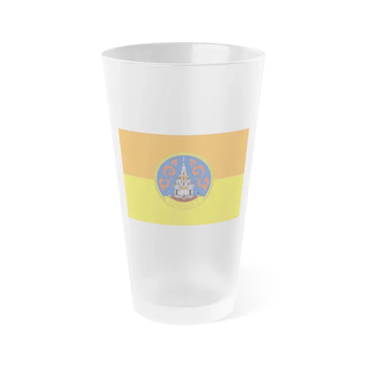 Flag of Surat Thani Province Thailand - Frosted Pint Glass 16oz 16oz Frosted - Go Mug Yourself