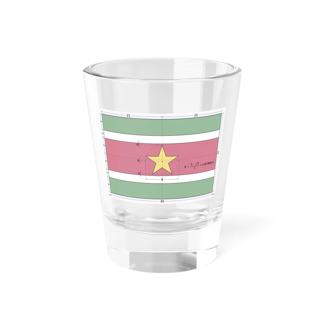Flag of Suriname construction sheet (Suriname) Shot Glass 1.5oz 1.5oz - Go Mug Yourself