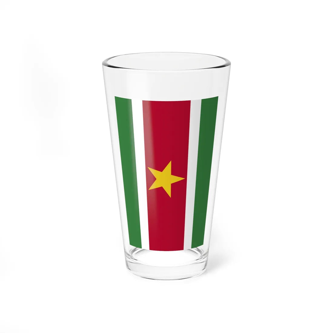Flag of Suriname vertical (Suriname) Pint Glass 16oz 16oz - Go Mug Yourself