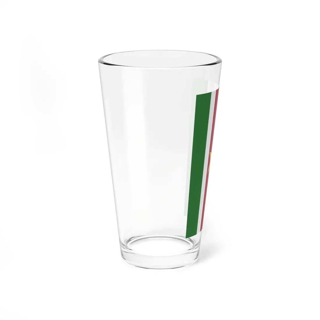 Flag of Suriname vertical (Suriname) Pint Glass 16oz - Go Mug Yourself