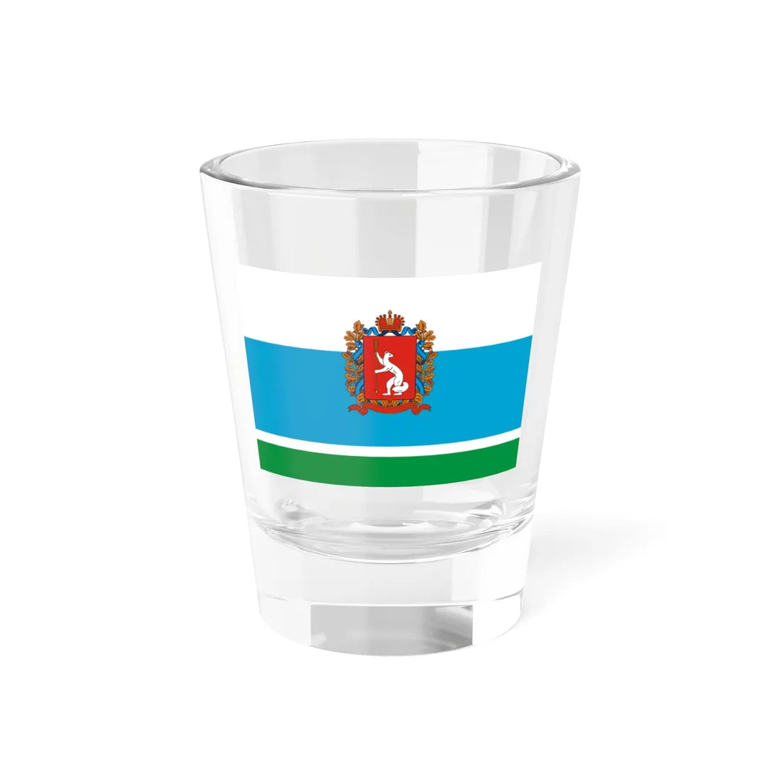 Flag of Sverdlovsk Oblast 1997 Coat of Arms (Russia) Shot Glass 1.5oz 1.5oz - Go Mug Yourself