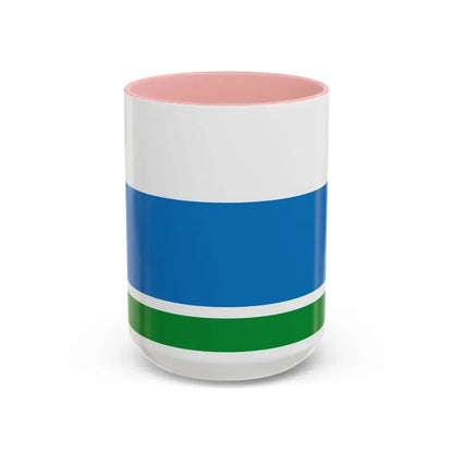 Flag of Sverdlovsk Oblast Russia - Accent Coffee Mug 15oz Pink - Go Mug Yourself