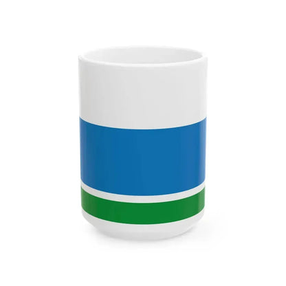 Flag of Sverdlovsk Oblast Russia - White Coffee Mug 15oz - Go Mug Yourself