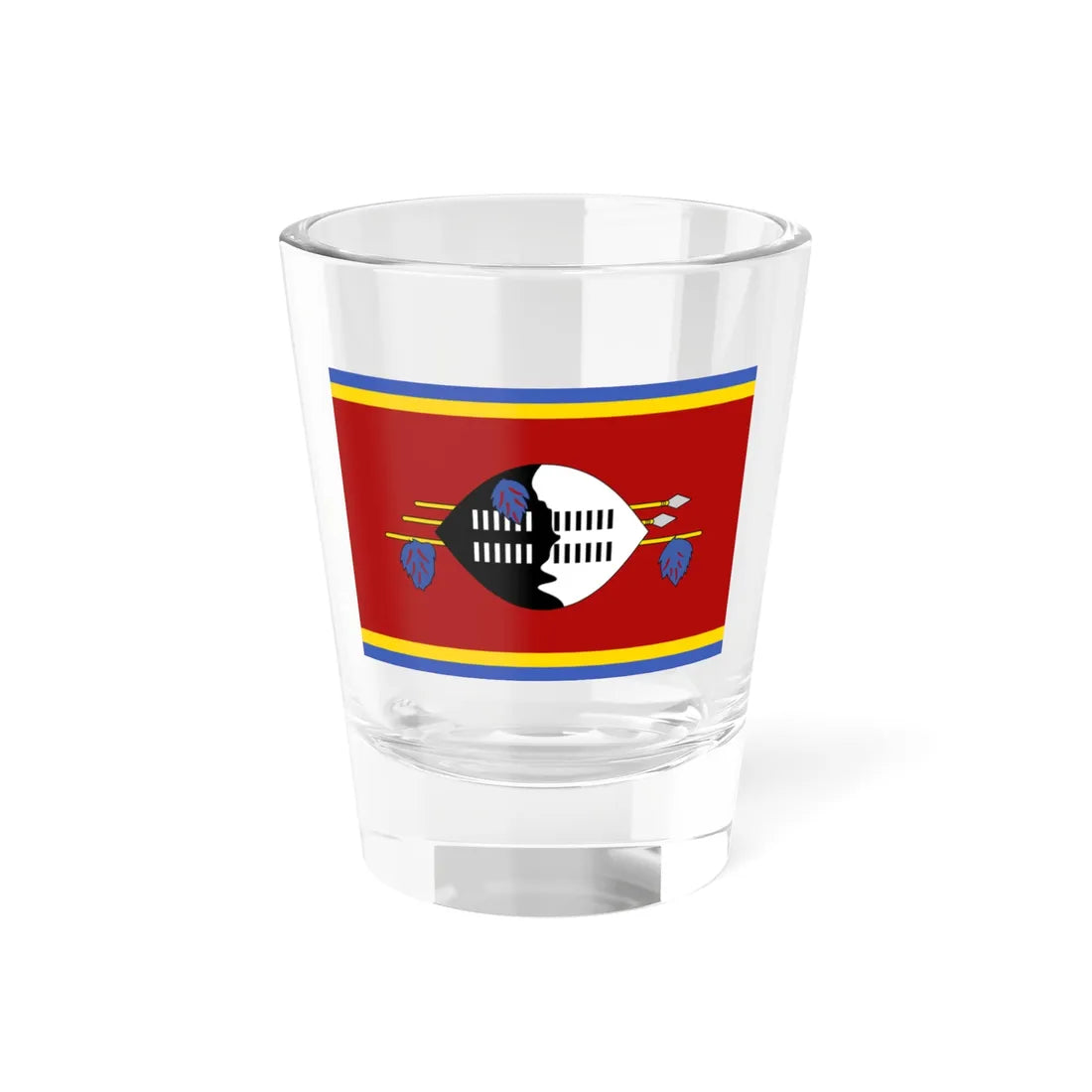 Flag of Swaziland 1967 (Eswatini) Shot Glass 1.5oz 1.5oz - Go Mug Yourself