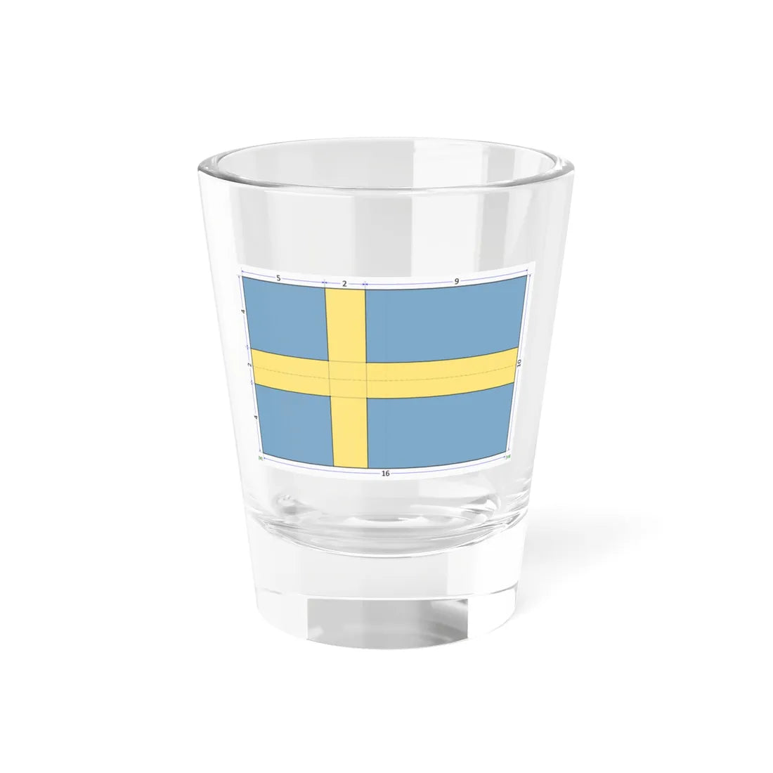 Flag of Sweden construction sheet (Sweden) Shot Glass 1.5oz 1.5oz - Go Mug Yourself