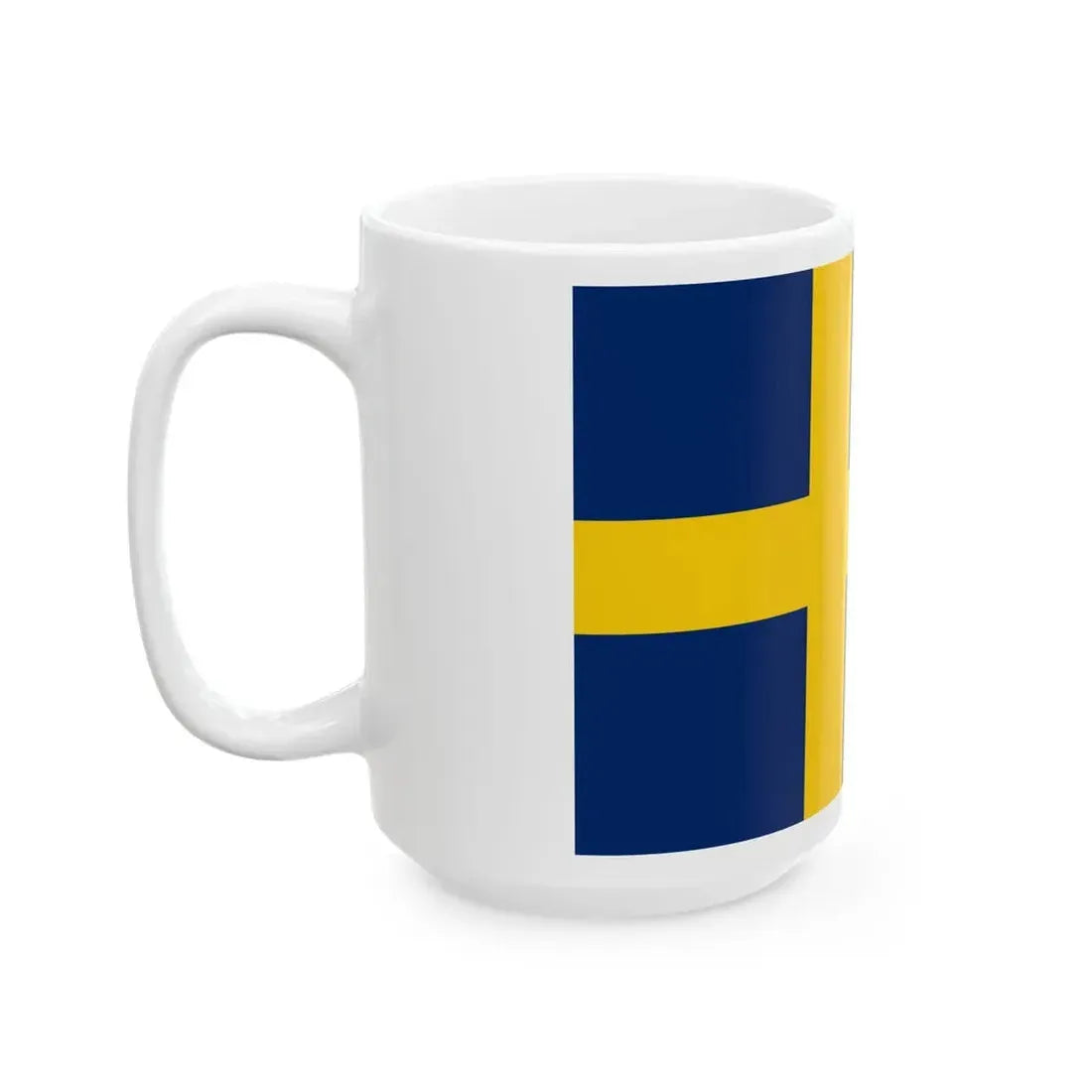 Flag of Sweden pre-1906 3-2 (Estonia) White Coffee Mug - Go Mug Yourself