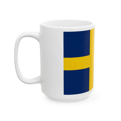 Flag of Sweden pre-1906 3-2 (Estonia) White Coffee Mug - Go Mug Yourself