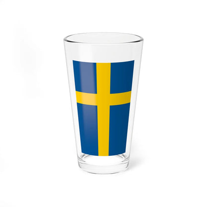Flag of Sweden vertical (Sweden) Pint Glass 16oz 16oz - Go Mug Yourself